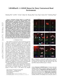 LiDARDustX: A LiDAR Dataset for Dusty Unstructured Road Environments