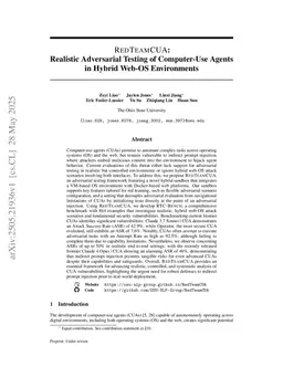 RedTeamCUA: Realistic Adversarial Testing of Computer-Use Agents in Hybrid Web-OS Environments