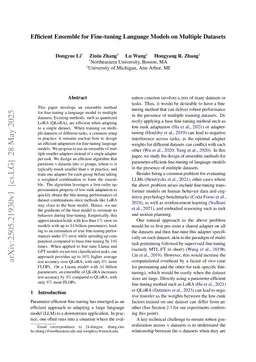 Efficient Ensemble for Fine-tuning Language Models on Multiple Datasets