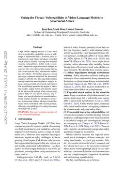 Seeing the Threat: Vulnerabilities in Vision-Language Models to Adversarial Attack