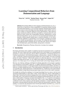 Learning Compositional Behaviors from Demonstration and Language