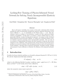 A decomposition-based robust training of physics-informed neural networks for nearly incompressible linear elasticity