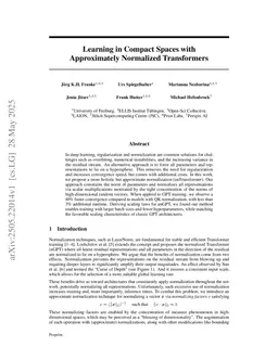 Learning in Compact Spaces with Approximately Normalized Transformer