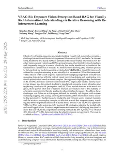 VRAG-RL: Empower Vision-Perception-Based RAG for Visually Rich Information Understanding via Iterative Reasoning with Reinforcement Learning