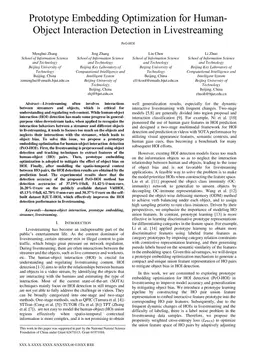 Prototype Embedding Optimization for Human-Object Interaction Detection in Livestreaming