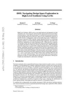 iDSE: Navigating Design Space Exploration in High-Level Synthesis Using LLMs