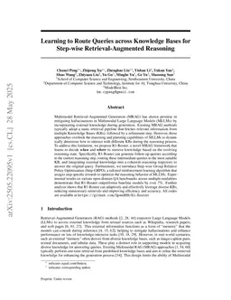 Learning to Route Queries Across Knowledge Bases for Step-wise Retrieval-Augmented Reasoning