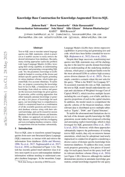 Knowledge Base Construction for Knowledge-Augmented Text-to-SQL