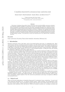 A simulation framework for autonomous lunar construction work