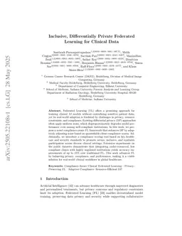 Inclusive, Differentially Private Federated Learning for Clinical Data