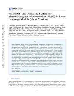 MemOS: An Operating System for Memory-Augmented Generation (MAG) in Large Language Models