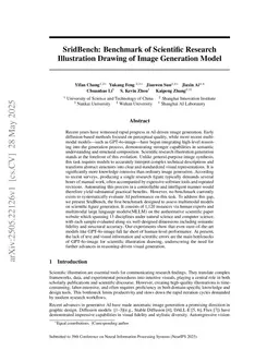 SridBench: Benchmark of Scientific Research Illustration Drawing of Image Generation Model