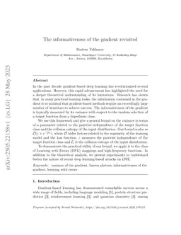 The informativeness of the gradient revisited