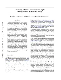 Uncertainty Estimation for Heterophilic Graphs Through the Lens of Information Theory
