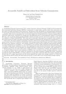 Accountable, Scalable and DoS-resilient Secure Vehicular Communication