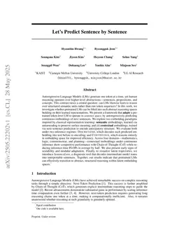 Latent Reasoning via Sentence Embedding Prediction