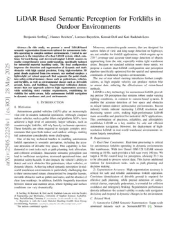 LiDAR Based Semantic Perception for Forklifts in Outdoor Environments