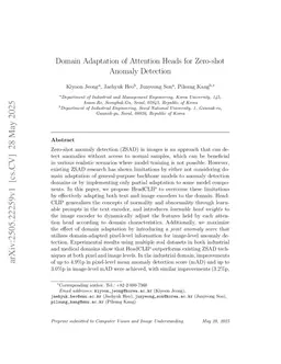 Domain Adaptation of Attention Heads for Zero-shot Anomaly Detection
