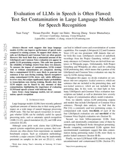 Evaluation of LLMs in Speech is Often Flawed: Test Set Contamination in Large Language Models for Speech Recognition
