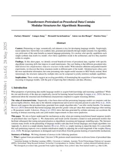 Transformers Pretrained on Procedural Data Contain Modular Structures for Algorithmic Reasoning