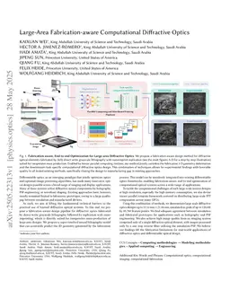 Large-Area Fabrication-Aware Computational Diffractive Optics