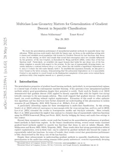 Multiclass Loss Geometry Matters for Generalization of Gradient Descent in Separable Classification
