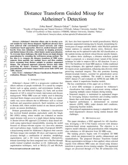 Distance Transform Guided Mixup for Alzheimer's Detection