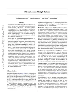 Private Lossless Multiple Release