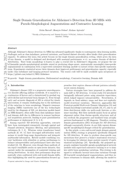Single Domain Generalization for Alzheimer's Detection from 3D MRIs with Pseudo-Morphological Augmentations and Contrastive Learning