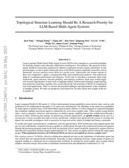 Topological Structure Learning Should Be A Research Priority for LLM-Based Multi-Agent Systems