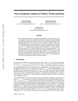 Non-Asymptotic Analysis of (Sticky) Track-and-Stop
