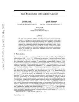 Pure Exploration with Infinite Answers