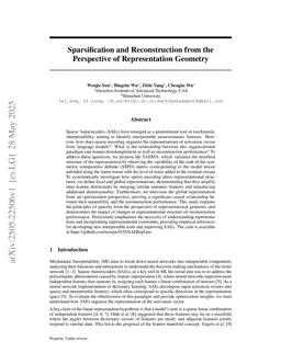 Sparsification and Reconstruction from the Perspective of Representation Geometry