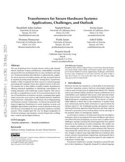 Transformers for Secure Hardware Systems: Applications, Challenges, and Outlook