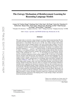 The Entropy Mechanism of Reinforcement Learning for Reasoning Language Models
