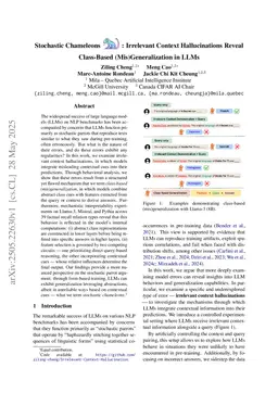 Stochastic Chameleons: Irrelevant Context Hallucinations Reveal Class-Based (Mis)Generalization in LLMs
