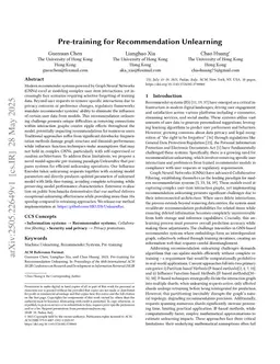 Pre-training for Recommendation Unlearning