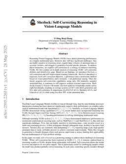 Sherlock: Self-Correcting Reasoning in Vision-Language Models