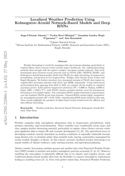 Localized Weather Prediction Using Kolmogorov-Arnold Network-Based Models and Deep RNNs