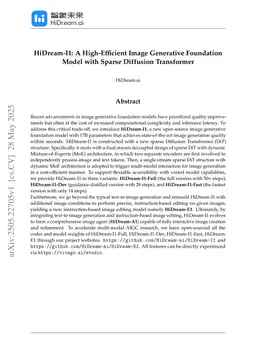 HiDream-I1: A High-Efficient Image Generative Foundation Model with Sparse Diffusion Transformer