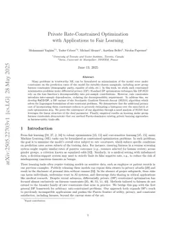 Private Rate-Constrained Optimization with Applications to Fair Learning