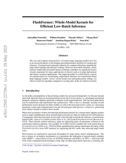 FlashFormer: Whole-Model Kernels for Efficient Low-Batch Inference
