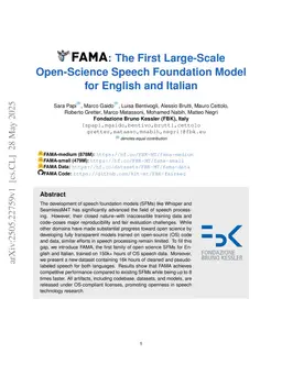 FAMA: The First Large-Scale Open-Science Speech Foundation Model for English and Italian