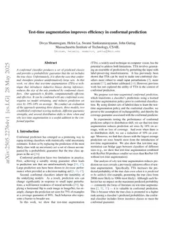 Test-time augmentation improves efficiency in conformal prediction