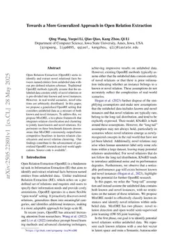 Towards a More Generalized Approach in Open Relation Extraction