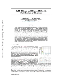 Highly Efficient and Effective LLMs with Multi-Boolean Architectures