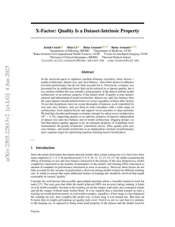 X-Factor: Quality Is a Dataset-Intrinsic Property