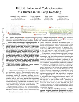 HiLDe: Intentional Code Generation via Human-in-the-Loop Decoding