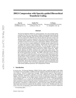 Learning Hierarchical Sparse Transform Coding for 3DGS Compression