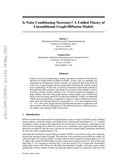 Is Noise Conditioning Necessary? A Unified Theory of Unconditional Graph Diffusion Models